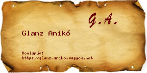 Glanz Anikó névjegykártya